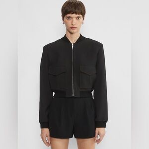 NEW Aritzia Babaton Pleated Mini Shorts, Black sz 8